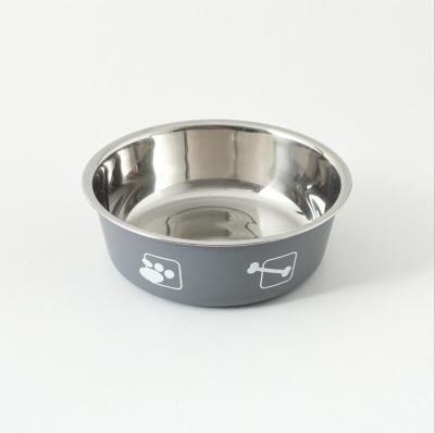 China Stocked stainless steel pet bowl anti slip durable stainless steel dog bowl for sale