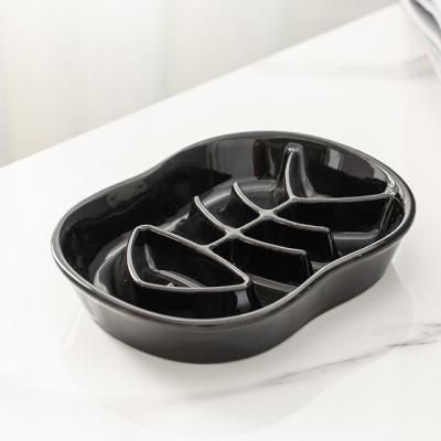 China Elegant Fish Shape Ceramic Pet Cat Ceramic Slow Feeding Bowl Slow Feeder Pet Bowl for sale