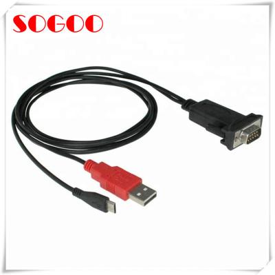 China Micro USB To RS232 DB9 Serial Adapter , DB9 To DVI Adapter Customized Length for sale