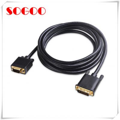 China Black Bespoke Cable Assemblies 24+1 Dvi D To VGA Male Cable / DB9 Pin To Dvi Cable for sale