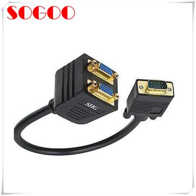 China DB15 VGA Male To 2x DB15 VGA Female Splitter Cable For Microphone Audio for sale