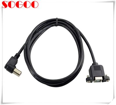 China Custom Panel Mount Cable Speed USB 2.0 B Female Panel Mount To B Male Right Angle for sale