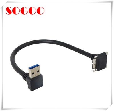 China Micro USB Panel Mount Cable USB Type A 3.0 Down Angle Male To Micro USB B 10 Pin 3.0 for sale