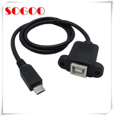 China USB 3.0 A Type Panel Mount Cable Micro USB 5pin Male To USB Type B 2.0 Female for sale