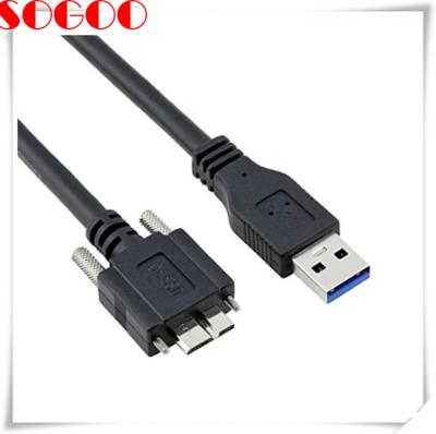 China Panel Mount USB Cable Male To Micro USB 3.0 B Male With Mount Panel Screws for sale