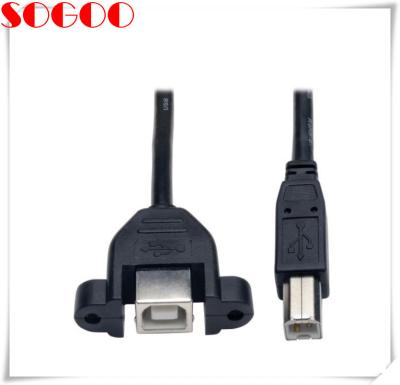 China USB 2.0 Hi Speed Panel Mount Cable With B M To Panel Mount B F Connector for sale