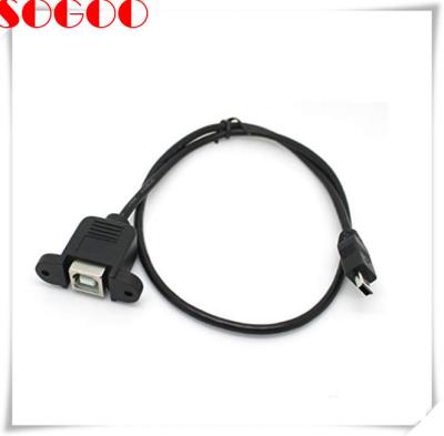 China Mini Panel Mount USB Cable 5 Pin Male To USB 2.0 B Female Socket OEM / ODM Available for sale