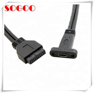 Cina La scheda madre di USB C cabla il tipo C femminile C di USB ad USB 3,0 pannello del montaggio del cavo di 20 Pin in vendita