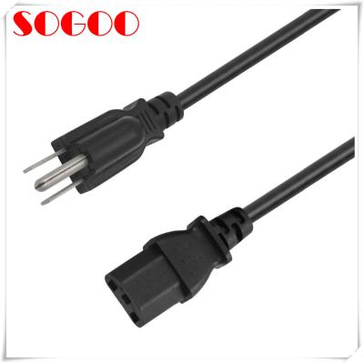 China AC C13 Female Power Cable Assembly With Nema 5-15P Plug USA Standard for sale