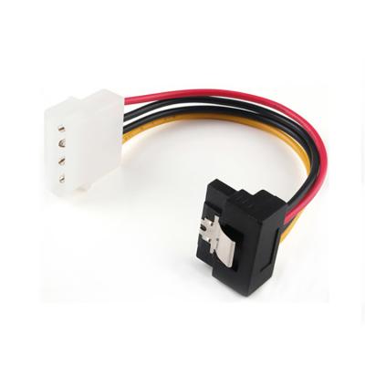 China Customized Length Power Cord Assembly 4 Pin Molex To Right Angle SATA 15 Pin for sale