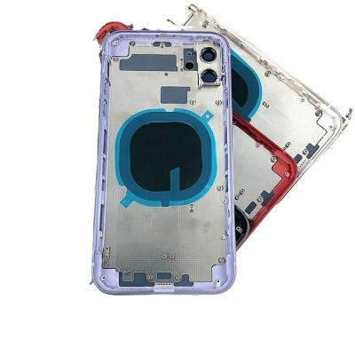 China Other high quality backshell cover for iphone 11 battery back door glass chassis with frame for sale