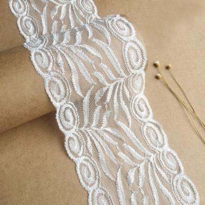 China Wholesale Nylon Spandex Lace Trim Lingerie Stretch Soft Elastic Jacquard Lace Viable Wide For Underwear for sale