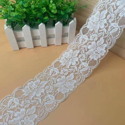 China 8cm Width High Viable Stretch Lace Spandex Nylon Lace Trim For Underwear Clothing for sale