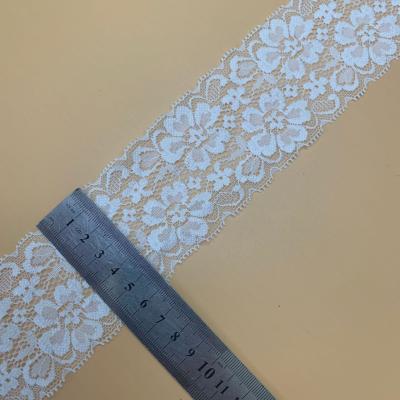 China Durable High Quality 6cm Nylon Spandex Garment Trimming Elastic Lace Trim Stretch Lace for sale