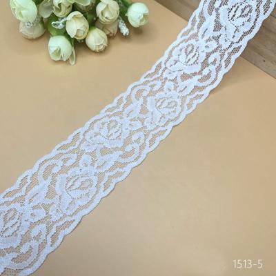 China Sustainable Wholesale China 5cm Stretch Lace Rim Stock Chantilly Lace Trim for sale