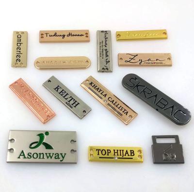 China Factory Direct Sale Washable Cheap Neck Label Can Be Customized Logo Metal Clothing And Bag Name Labels for sale