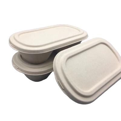 China Disposable Hot Selling China Made Safety Biobased Convenient 900&1100ml Bamboo Fiber Disposable Food Bowl With Lid for sale