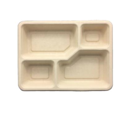 China Hot Selling Disposable China Made Safety Convenient Disposable Bamboo Fiber Tray 700ml Serving Trays or Packaging Trays for sale