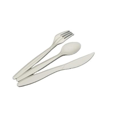 China Wholesale Disposable Biodegradable Made Of PLA CPLA 6inch Fork Knife Spoon 7inch Cutlery Set For Food Packing Takeout Round for sale