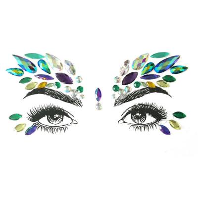 China DIY Rhinestone Temporary Body Tattoo Gem Acrylic Face Jewelry Facial Sticker For Festival Party for sale