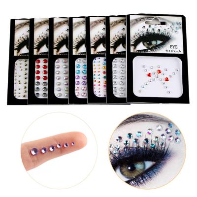 China Hot Selling Decorative Sticker Makeup Decoration Beauty 3d Eyes Diamond Crystal Sticker For Party for sale