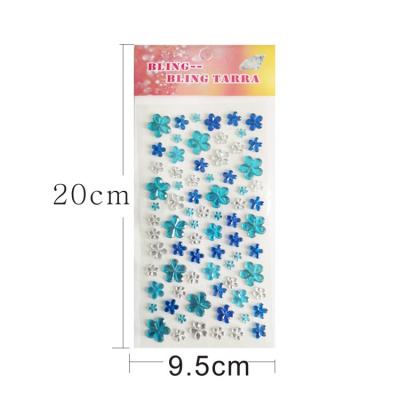 China Waterproof+Eco-friendly In Stock Hot Selling Rhinestone Flower Gem Sticker Acrylic Crystals Diamonds Sticker for sale