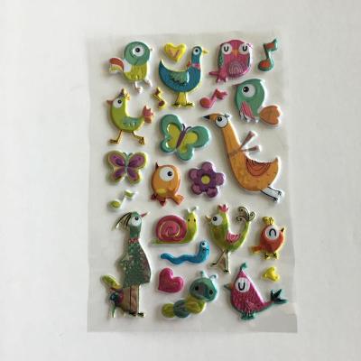 China Colorful Puffy Animals 3D Cartoon Kids Sticker Cheap Price Bump Decorative Stickers For Decoration for sale