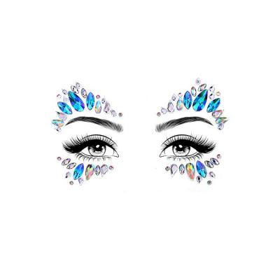 China Fashion temporary hot selling diamond eye makeup tattoo stickers gem glitter face tatoo sticker for sale