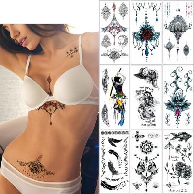 China High Quality Temporary Cool Jewelry Women Body Chest Chest Art Temporary Waist Art Tattoo Sticker for sale