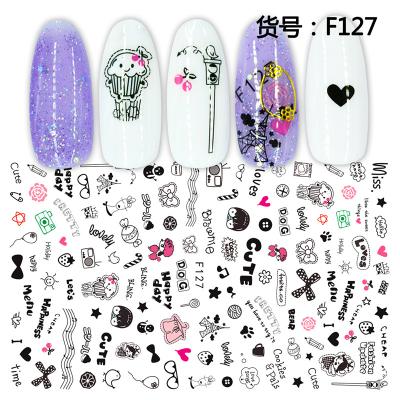 China 2021 New Arrival 3D Rhinestone Design Waterproof Foil Transfer Nail Adhesive Tstory Sticker for sale