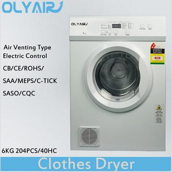 China OlyAir salida de aire estándar del control eléctrico OZ60-16EW Australia del secador de ropa 6Kg en venta