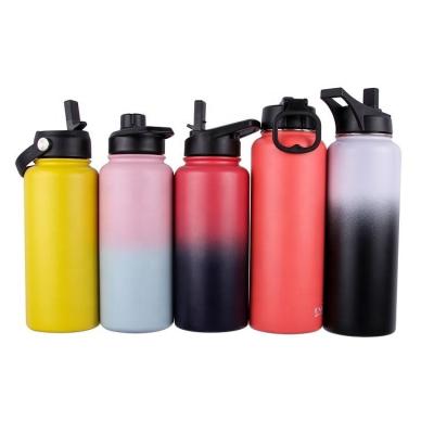 China Large Stock Wholesale 32oz Vacuum Insulated Gym Sport Stainless Steel Wide Mouth Powder Coating Water Bottle for sale