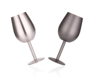 China 400ml Sustainable Colored Double Wall Vacuum Insulated Stainless Steel Metal Tumbler Wine Glass for sale