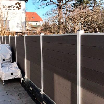 China High Quality Black Aluminum Fence Easily Assembled Composite Fence Privacy Fence Wood Strip for sale