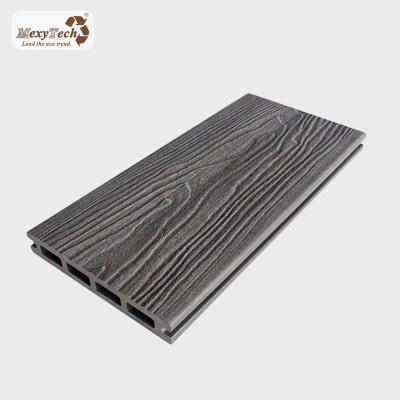 China Wear Resistance Modern PVC Wpc Flooring 3D Embossing Waterproof Outdoor Wpc Decking Sanding Exterior Decks for sale