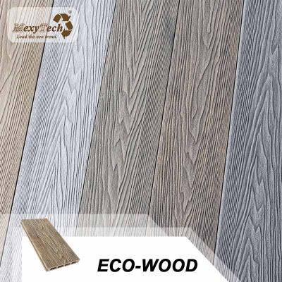 China Modern 140x25 3D Embossing Exterior Composite Decking Scratch Resisitance WPC Composite Decking Price for sale