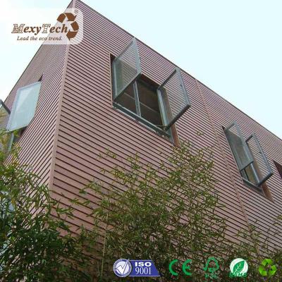 China Canton factory price waterproof wpc wall cladding panel/facade wall/exterior wpc for sale