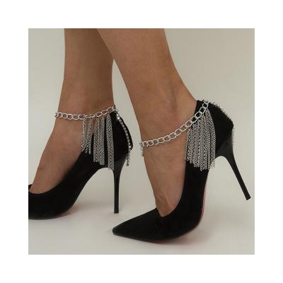 China Other Factory Direct Selling Women Girl Foot Gold Tassel High Heel Chain Anklet Chain Adjustable Jewelry for sale