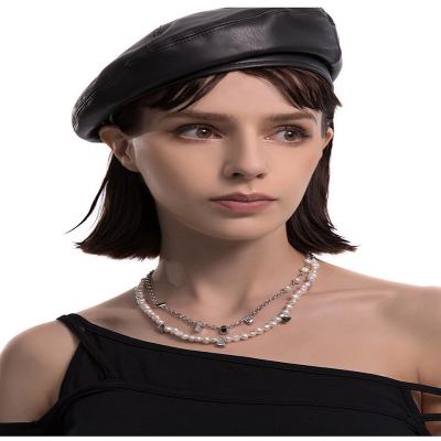 China Fashion Heart Shaped Pearl Necklace Double Layered Female Detachable Light Weight Luxury Necklace for sale