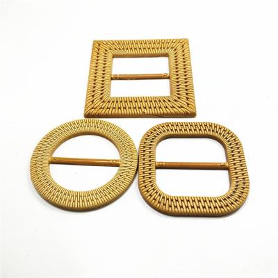 China High Quality Straw Bamboo Ratton Buckle Fashion Factory Factory Belt Woman Belt Resin Plastic Buckle for sale