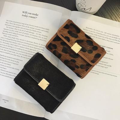 China None 2019 new type instock stylish leopard genuine leather women wallet short fashion chic for sale