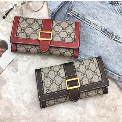 China No New Designer 2019 Wholesale Fashion Brand PU Printed Long Woman Wallet Money Clip Purse Bag for sale