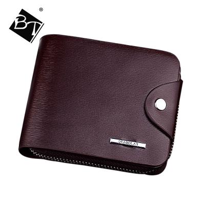 China Fashion BT Custom Hot Selling Funky Unique Short PU Men Leather Wallets for sale