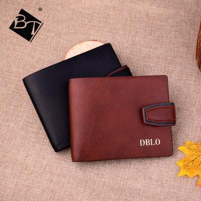 China Wholesale fashion BT brand custom short style PU leather wallet for men travel bifold for sale