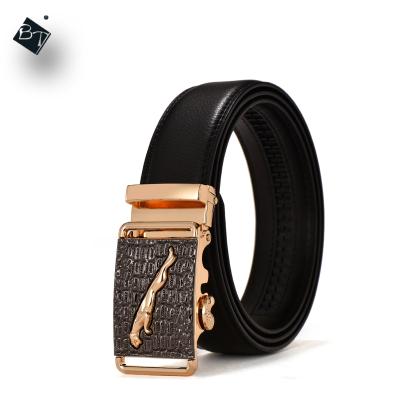 China Hot Selling New Business LV Type Genuine Leather Belts Whip Automatic Buckles Leather Duty Belt for sale