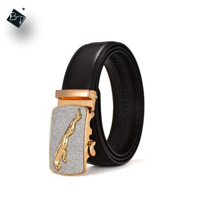 China Cowhide China Supplier Grain Leather Logo Customized Man Belt Automatic Buckle for sale