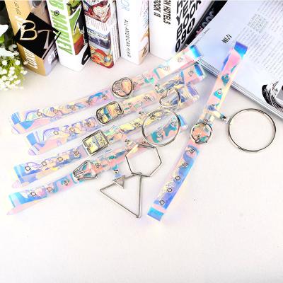 China 2020 Summer New Style Wholesale Eco-friendly Colorful Laser Women Transparent Belts for sale