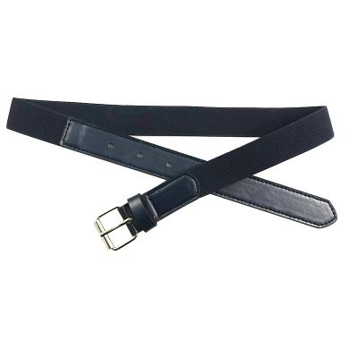 China Factory Eco-friendly Fabric Belt Kids Belt Kids Boy Belt Elastic Stretch Cotton With PU Leather for sale