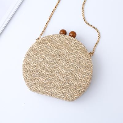 China Luxury Raffia Teen Bag Beach Straw Round Ladies Messenger Bag for sale