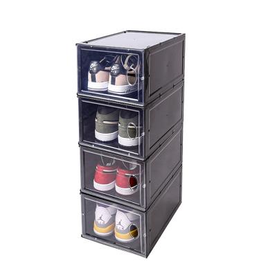 China TL5689 Materials Side Storage Open Recycled Transparent Plastic Shoe Box for sale